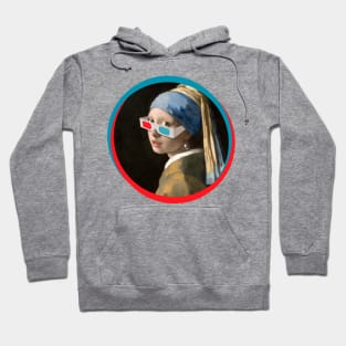 Girl with 3D Glasses and a Pearl Hoodie